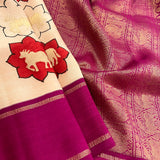 Kalpataru kamadhenu kalamkari silk saree