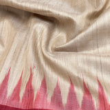 Temple Bordered Tussar Silk Saree - Red