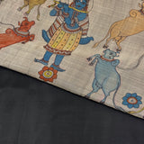 Kalpataru Kamadhenu Kalamkari Silk Saree - Grey