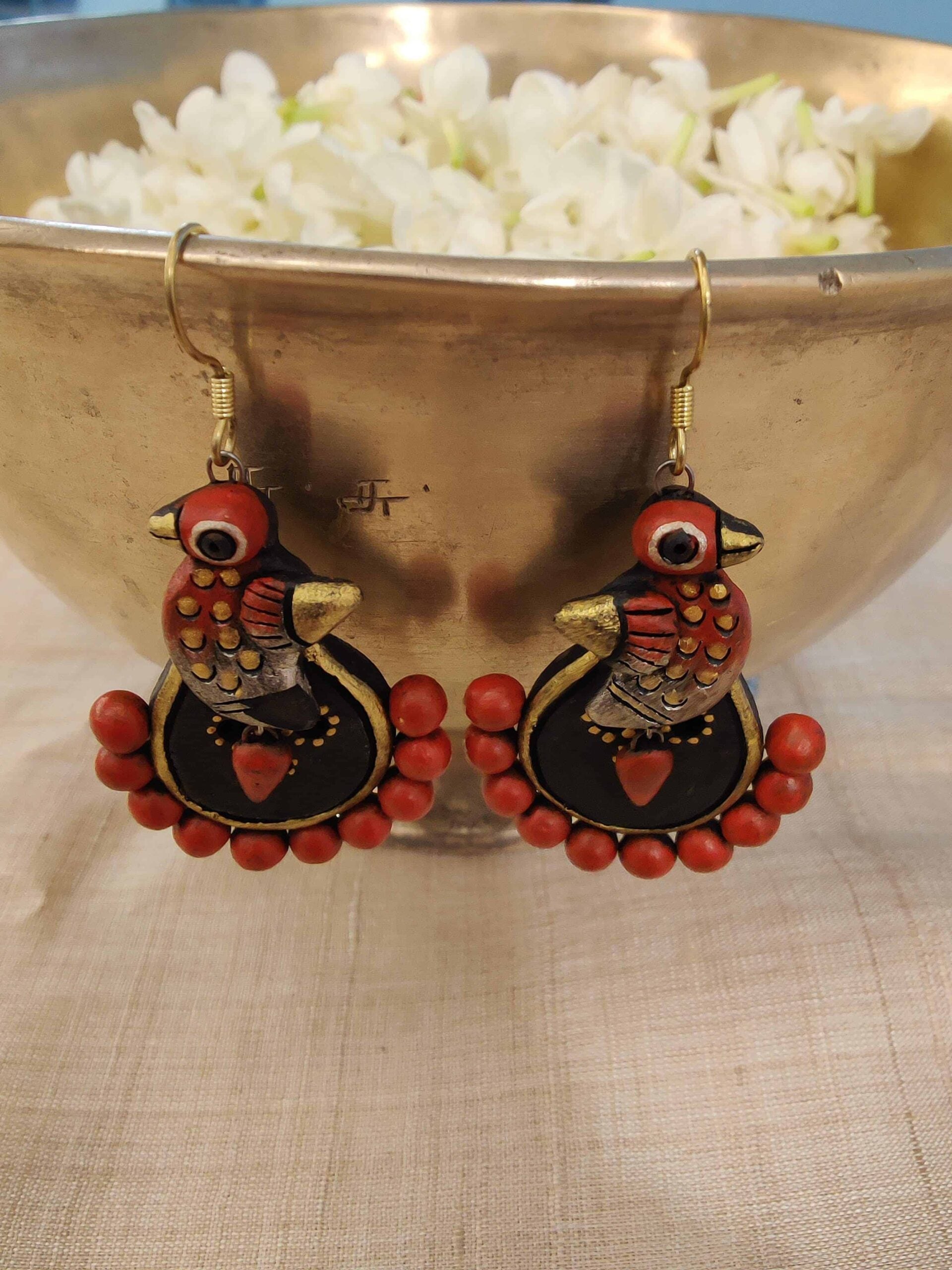 Black-red-and-gold-handmade-terracotta-bird-earring-with-hook-1.jpg