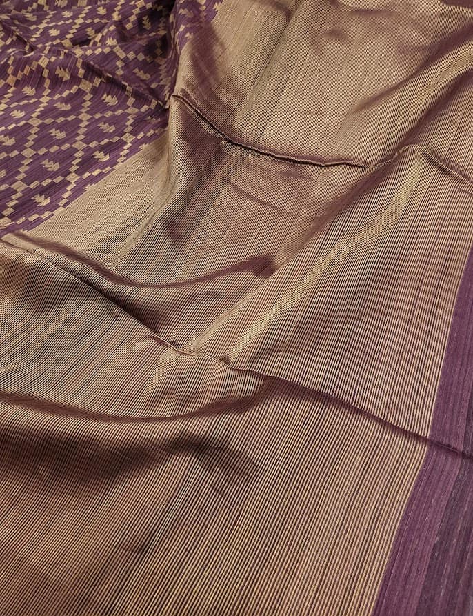 Burgundy handloom Matka silk saree 2