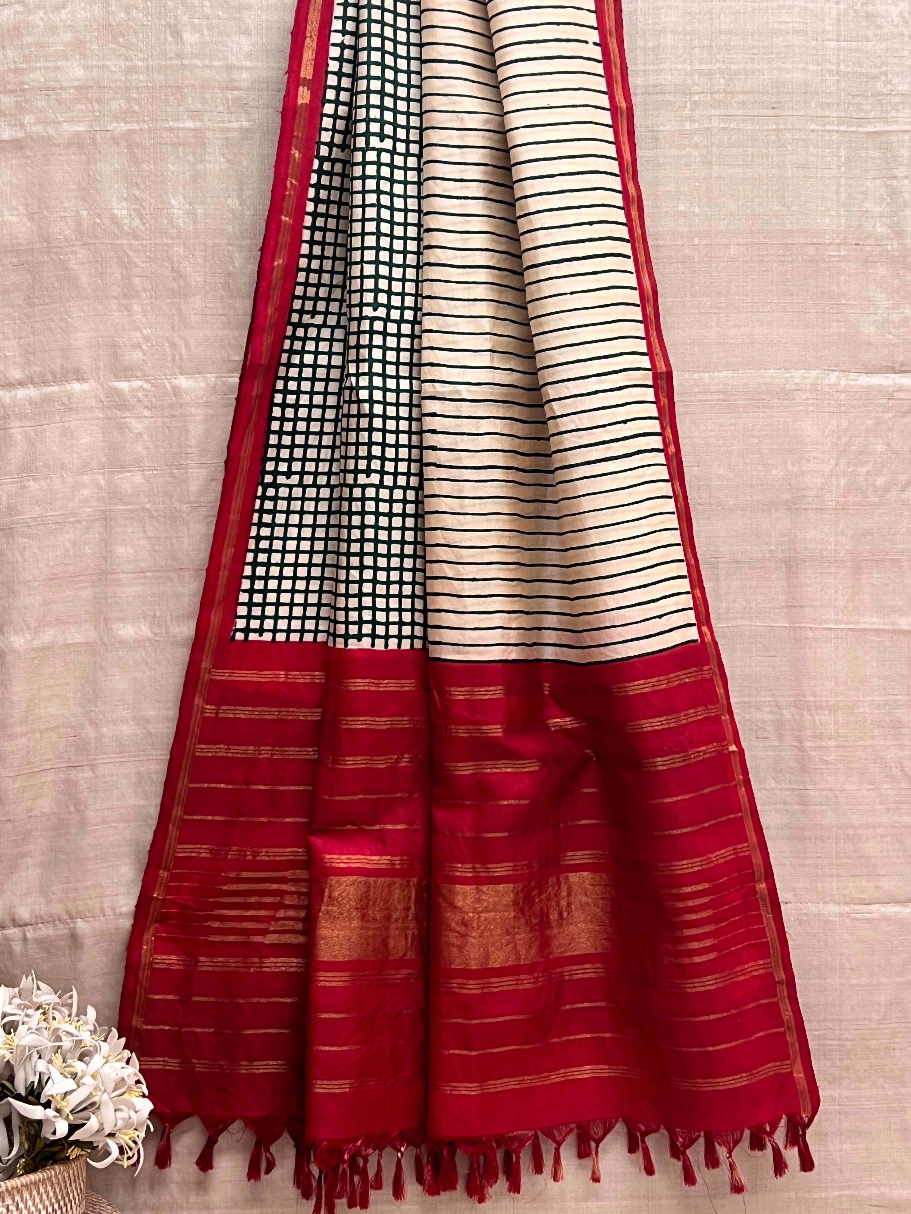 Mila geometric Kanchi silk dupatta