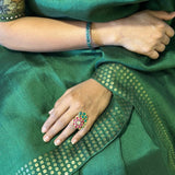 Sequinned matka silk saree
