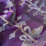 Zari striped handwoven organza saree