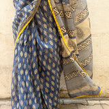 Mishrita Blue Printed Kota Saree