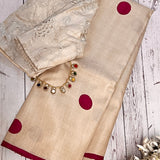 Veena polka tussar saree