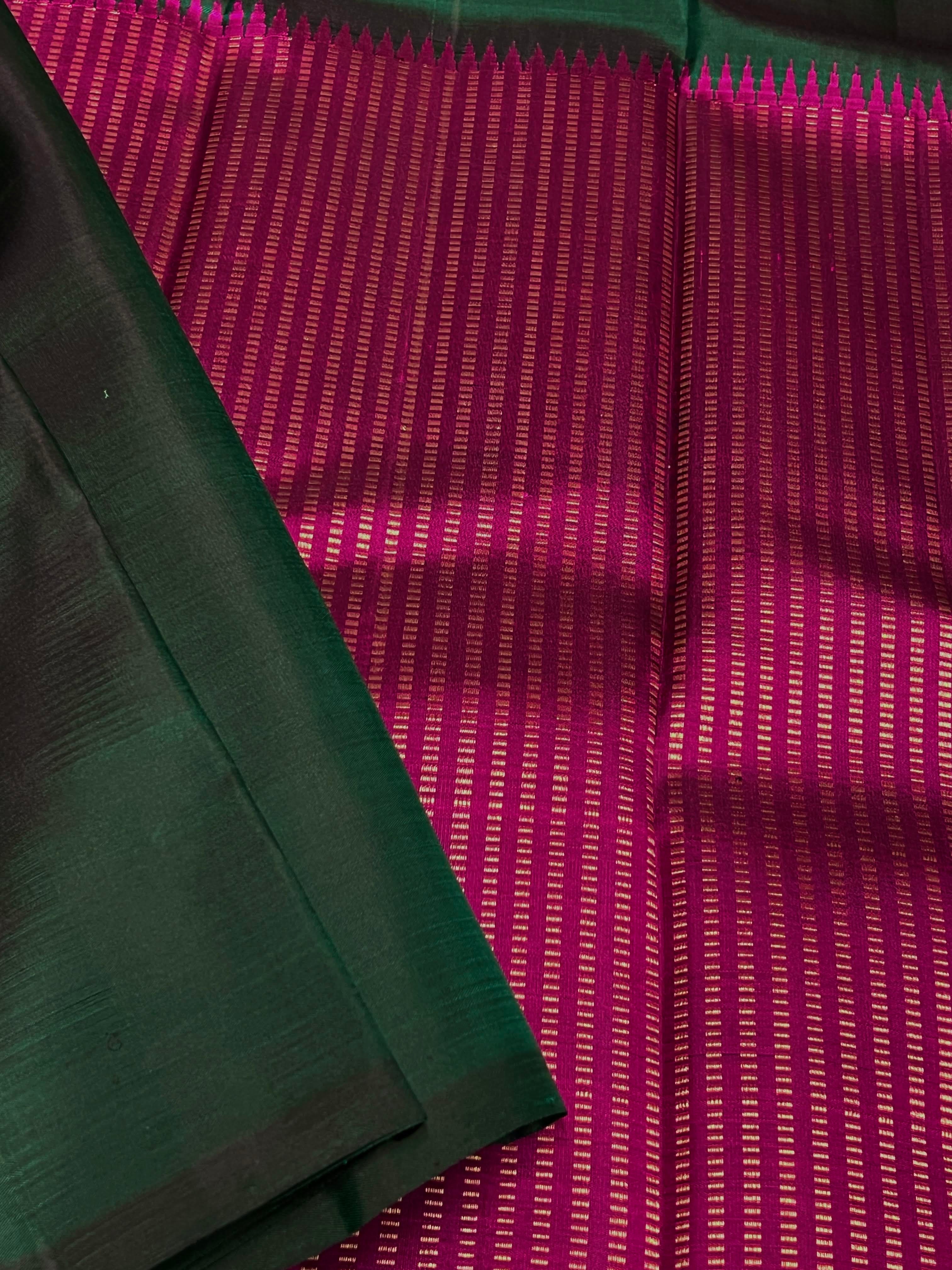 Block design Kanchipuram silk saree