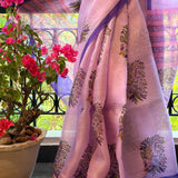 Nisha Floral Organza Saree - Lavender