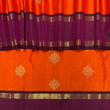 Mohana Kolam Kanchi Silk Saree - Orange and Violet