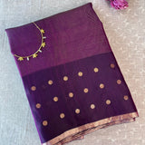 Zari striped handwoven organza saree