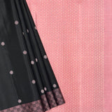 Vera Chessboard Border Kanchi Silk Saree - Black
