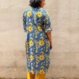 Blue Floral Applique Top