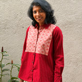 Kaleidoscope Fragment Kanchi Cotton Shirt - Scarlet