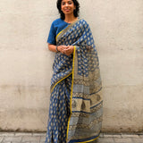 Mishrita Blue Printed Kota Saree