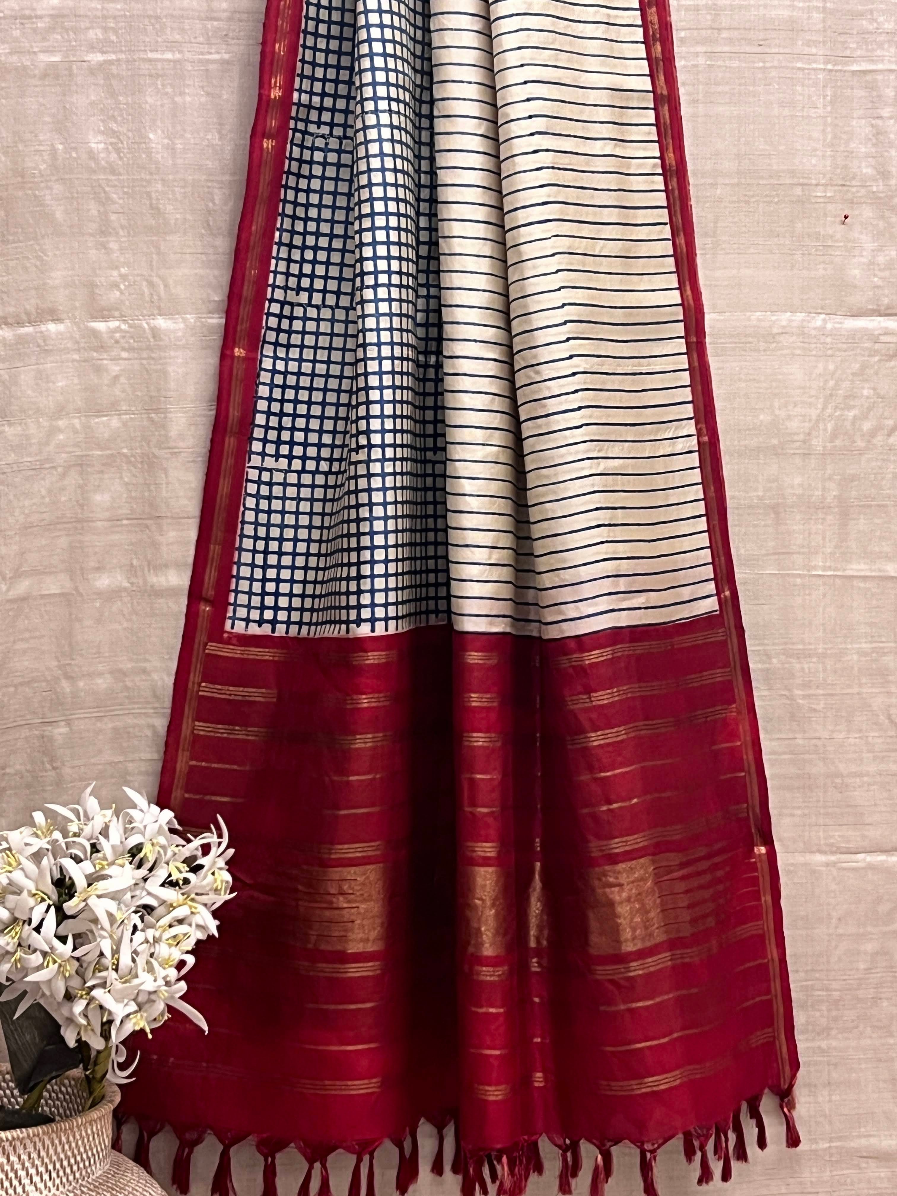 Mila geometric Kanchi silk dupatta