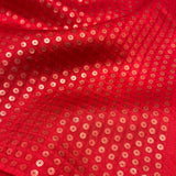 Sequinned Matka Silk Saree - Red