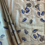 Ombre tussar handpainted saree