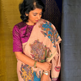 Kalpataru Ganesha Kalamkari Silk Saree - Pink