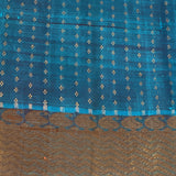 Mishrita thistle blue organza saree