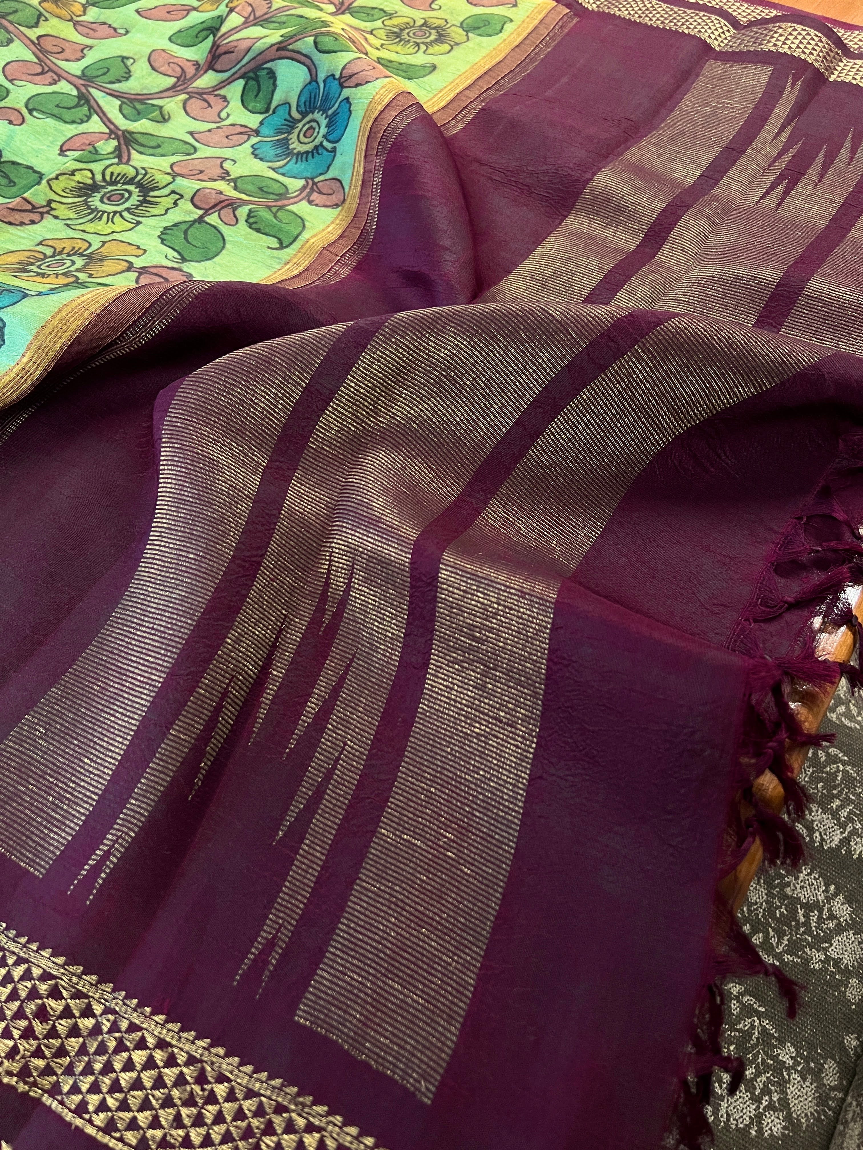 Kalamkari korvai silk dupatta