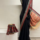 Mishrita Rudraksham Border Chiffon Saree - Black