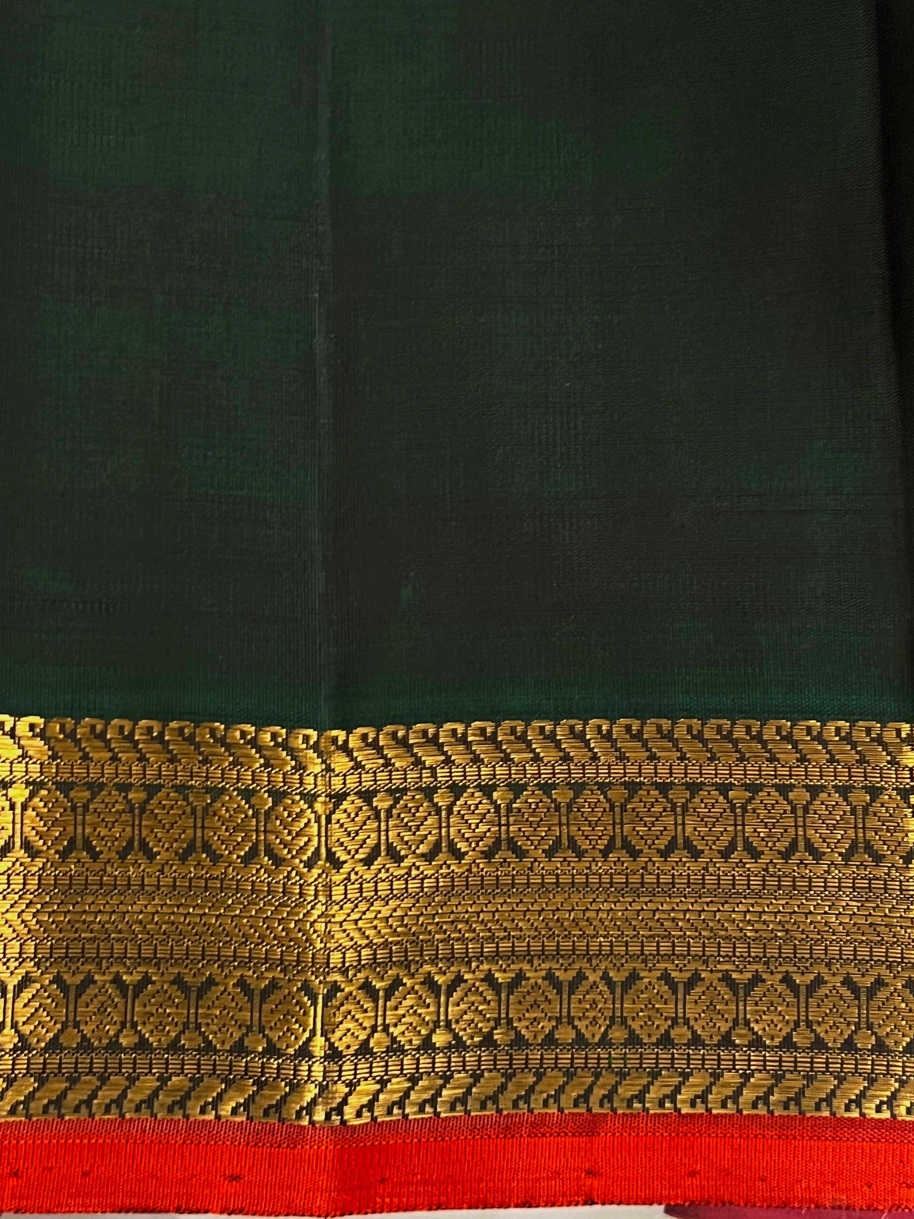 Sumangala meenakari Kanchipuram silk saree