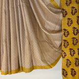 Veena Dot Magic Tussar Saree - Beige and Yellow