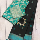 Kimaya swan and paisley silk saree