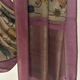 Kalpataru Kamadhenu Kalamkari Silk Saree - Mocha