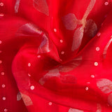 Sequinned floral matka organza saree