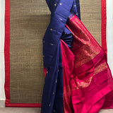 Ranya Vanasingaram Pallu Kanchi Silk Saree - Navy