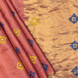 Tushara Zari Checks Tussar Saree - Peach