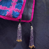 Mishrita Organza Flip Saree - Navy Blue