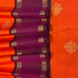 Mohana Kolam Kanchi Silk Saree - Orange and Violet