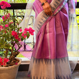 Nisha Geometric Organza Saree - Mauve