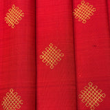 Vera Morning Kolams Kanchipuram Silk Saree - Scarlet