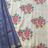 Tussar pettipoint saree