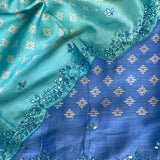 Ombre tussar embroidered saree