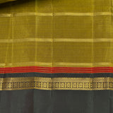 Sumangala Horizontal Stripes Kanchi Silk Saree - Yellow