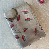 Ombre tussar handpainted saree