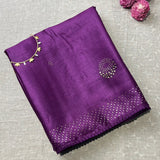 Tussar mukaish work saree