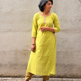 Green Embroidered Kurta Set