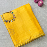 Tussar mukaish work saree