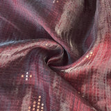 Metallic organza hand embroidered saree