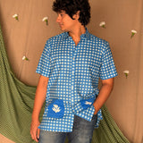 Flowerbed Topiary Patch Pocket Shirt - Fountain