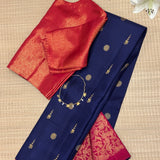 Ranya Vanasingaram Pallu Kanchi Silk Saree - Navy