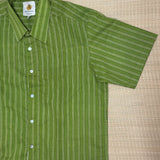 Applique Embroidered Men's Shirt - Green