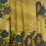 Kalpataru Intertwined Kalamkari Silk Saree - Olive