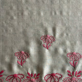 Water Lily Embroidered Tussar Silk Saree - Pink