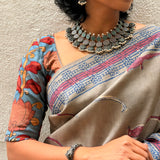 Veena Golden Pheasant Tussar Saree